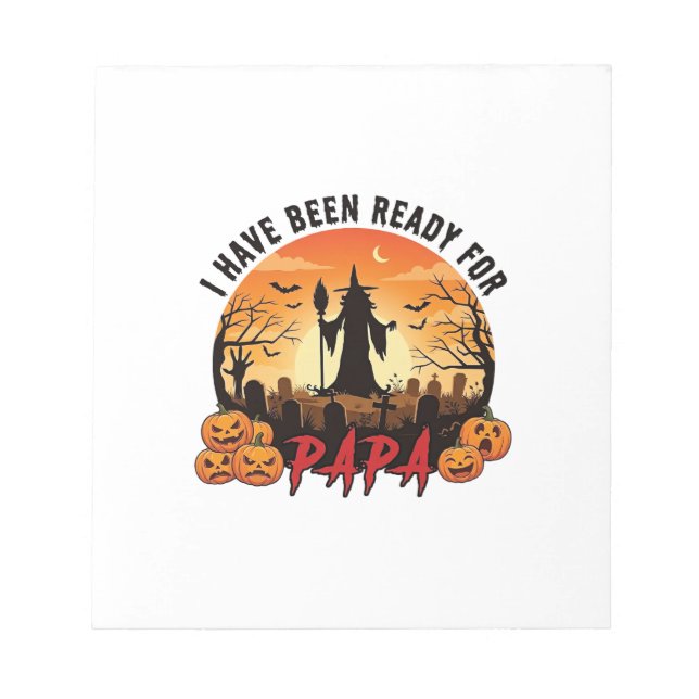 Bloc-note Ont été prêts Papa Halloween Sorcière Citrouilles  (Devant)
