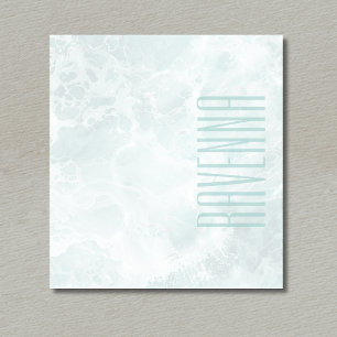 Bloc-note Opacité argentée Seafoam Élégant Nom de script per