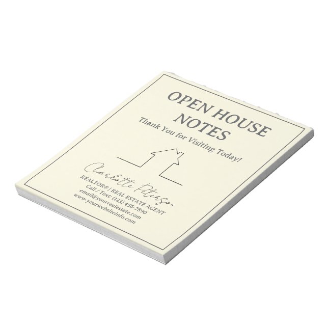 Bloc-note Open House Notepad for Realtors (Tourné)
