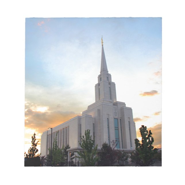 Bloc-note Oquirrh Mountain LDS Utah Temple sunset (Devant)