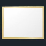 Bloc-note Or blanc élégant<br><div class="desc">Le Bloc-notes blanc dispose d'un espace blanc avec bordure dorée.</div>