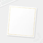 Bloc-note Or blanc élégant<br><div class="desc">Le Bloc-notes blanc dispose d'un espace blanc avec bordure dorée. Veuillez noter : Les détails de la feuille sont simulés dans l'illustration. Il n'y aura pas de métal sur ce produit.</div>