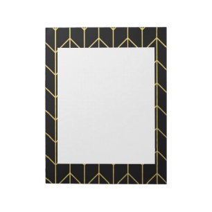 Bloc-note Or Chevron sur chic moderne d'arrière - plan noir