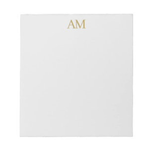 Bloc-note Or Monogramme Initiales Calligraphie Pro