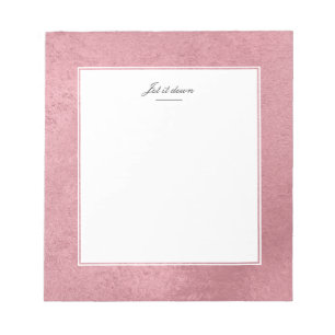 Bloc-note Or rose de faux moderne