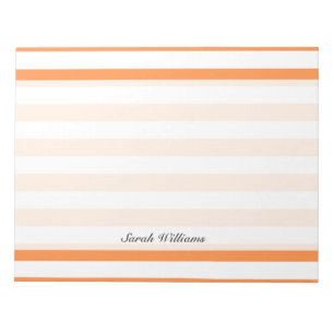Bloc-note Orange and White Stripe Pattern