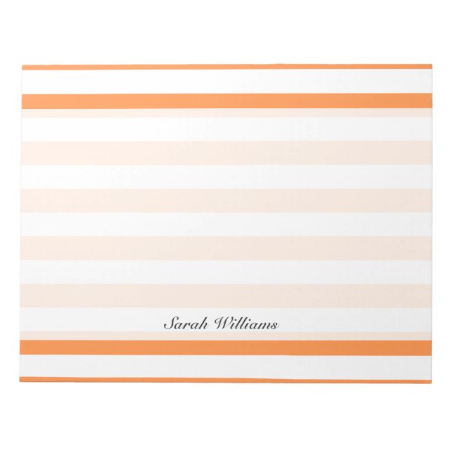Bloc-note Orange and White Stripe Pattern (Devant)