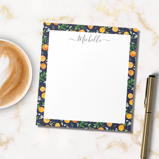 Bloc-note Orange Citrus été Floral Motif botanique (In situ)
