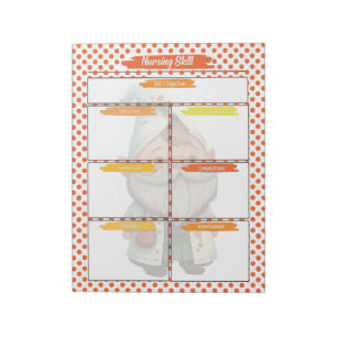 Bloc-note Orange Dr Gnome Modèle des compétences des étudian