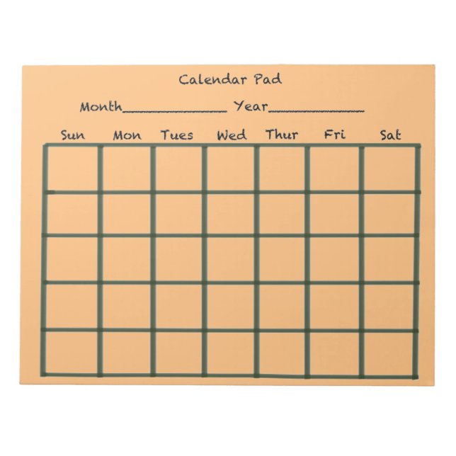 Bloc-note Orange du tableau calendrier (Devant)