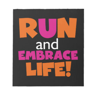 Bloc-note Orange Rose Texte Fitness Runner Marathon