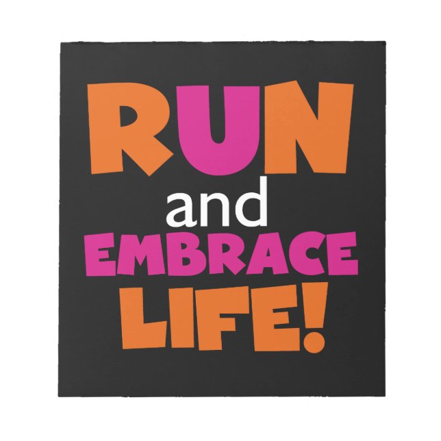 Bloc-note Orange Rose Texte Fitness Runner Marathon (Devant)