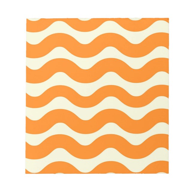 Bloc-note Orange Super Wavy Stripe Abstrait Printemps modern (Devant)
