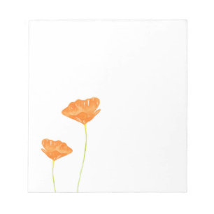 Bloc-note Orange Watercolor California Poppies
