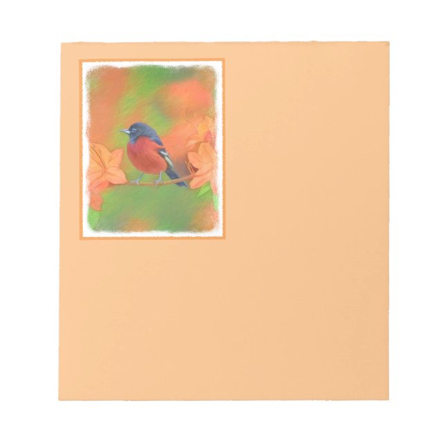 Bloc-note Orchard Oriole Songbird Peinture Oiseau original (Devant)