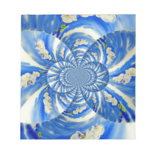 Bloc-note Orchidée aquarelle peinture, Nuages Mandala