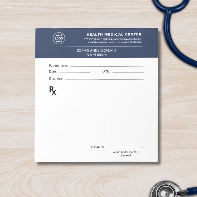 Bloc-note Ordonnance du Médecin de la Clinique Médicale (Medical Clinic Doctor Prescription Notepad)
