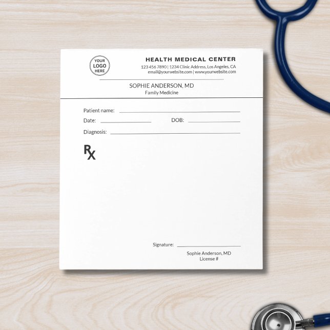 Bloc-note Ordonnance du Médecin de la Clinique Médicale (Medical Clinic Doctor Prescription Notepad)