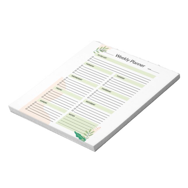 Bloc-note Organisateur de calendrier du planificateur hebdom (Tourné)