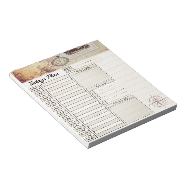 Bloc-note Organisateur de journée de voyage (Incliné)