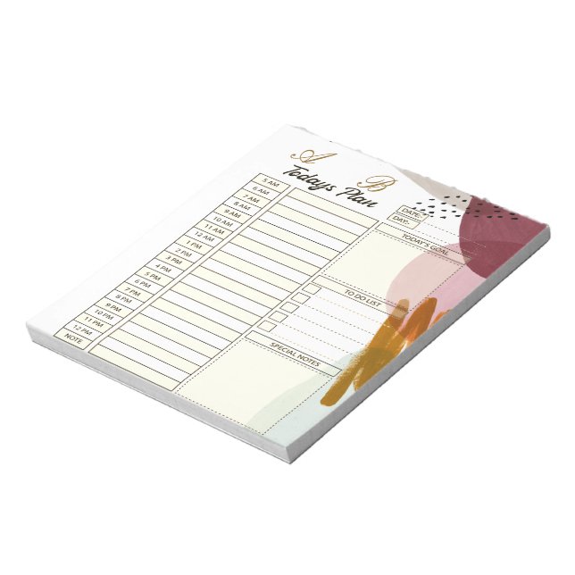 Bloc-note organiseur quotidien à peinture de style moderne (Tourné)