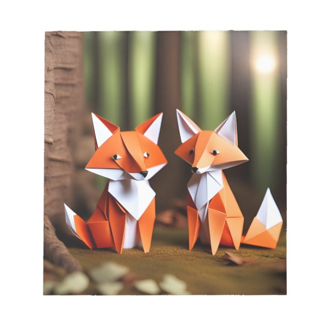 Bloc-note Origami Art - Duo de nature sauvage : Renards (Devant)