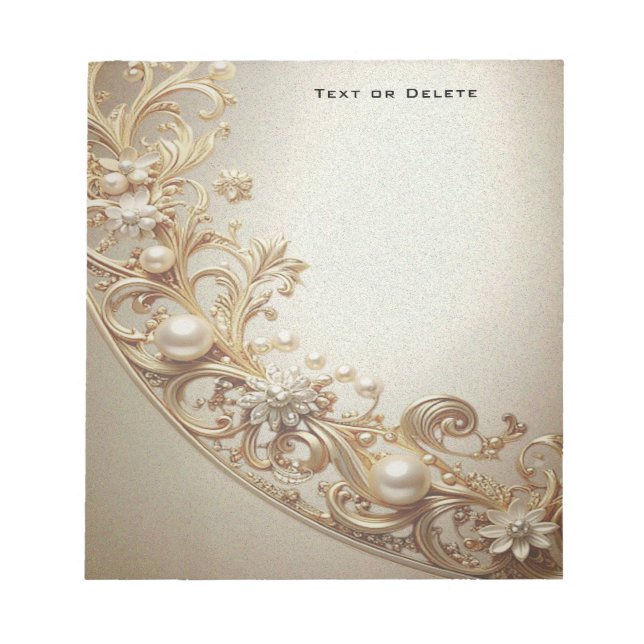 Bloc-note Ornate Gold Flourish Notepad (Devant)
