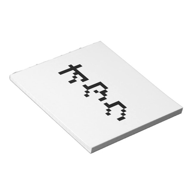 Bloc-note OTAKU 8 bits Pixel japonais Katakana vertical (Incliné)