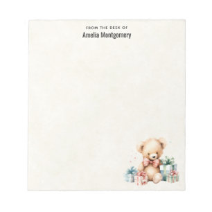 Bloc-note Ours en peluche mignonne avec cadeaux de Noël