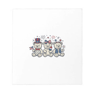 Bloc-note Ours en peluche patriotiques Gravure vintage vecte