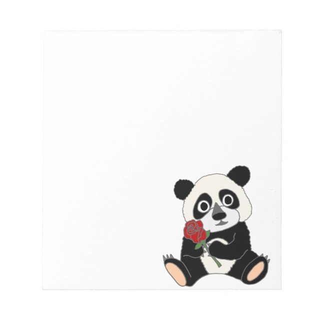 Bloc-note Ours Panda Cute tenant Rose Rouge (Devant)