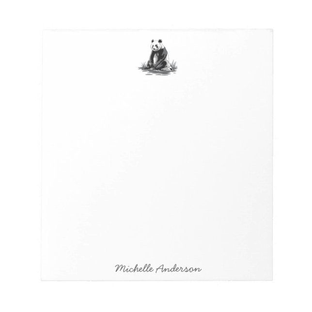 Bloc-note Ours Panda Mignon Branché Personnalisé  (Devant)