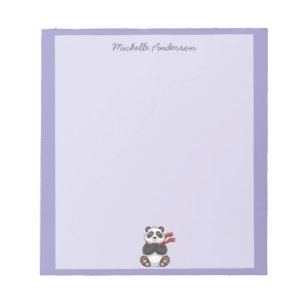 Bloc-note Ours Panda Mignon Branché Personnalisé Violet     