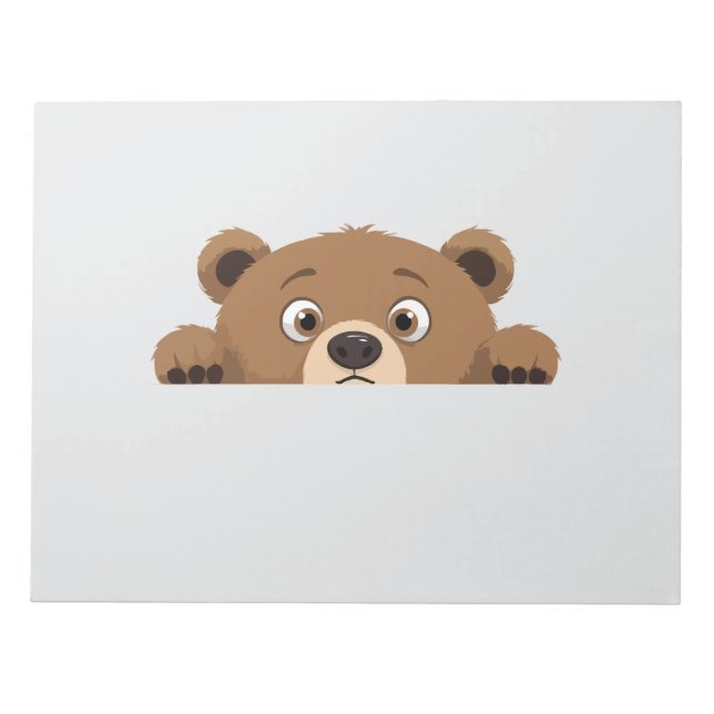 Bloc-note Ours Peeking mignon adorable Drôle animal dessin (Devant)