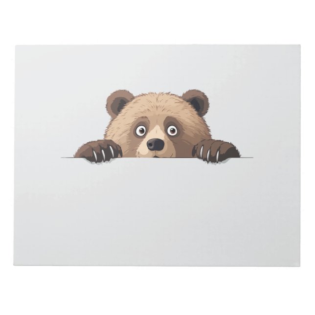 Bloc-note Ours Peeking mignon adorable Drôle animal dessin (Devant)