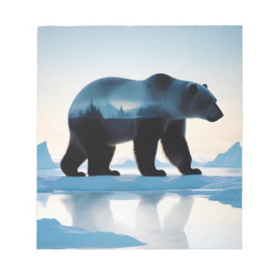 Bloc-note Ours polaire Double exposition Nature animale Natu