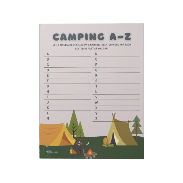Bloc-note Outdoor Adventure Camping A-Z Explorer Jeu (Tourné)