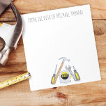 Bloc-note Outils de Fête des pères simple moderne minimalist<br><div class="desc">Ce design dispose d'une plage nautique,  animal marin conception de la vie marine,  avec un mignon orca willer baleine poisson,  tendance du bureau de,  un élégant design moderne simple,  un script chic minimaliste,  un nom personnalisé basique,  des blocs-notes customisés,  modèle classique design parfait,  bleu noir blanc</div>