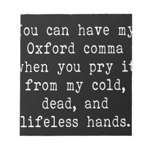 Bloc-note Oxford Comma