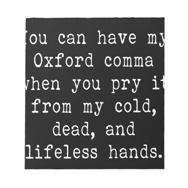 Bloc-note Oxford Comma (Devant)