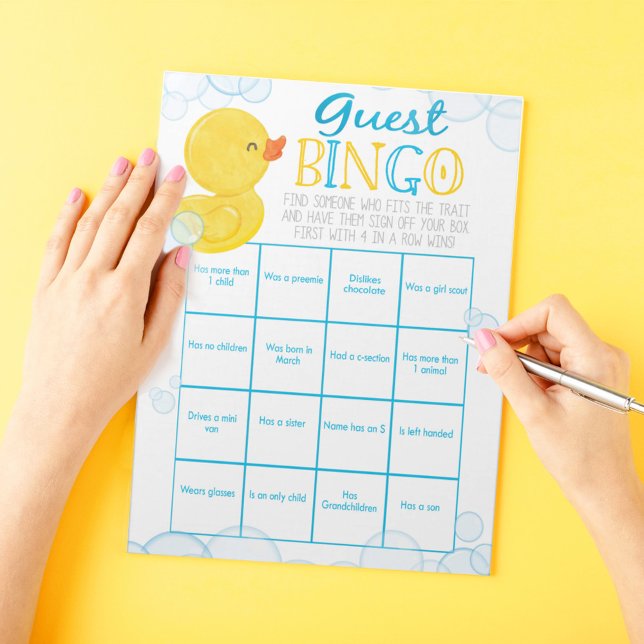 Bloc-note Pack de jeu Baby shower de canard en caoutchouc (Guest Bingo Watercolor Rubber Duck Baby Shower Game Pack of 40 Answer Sheets)
