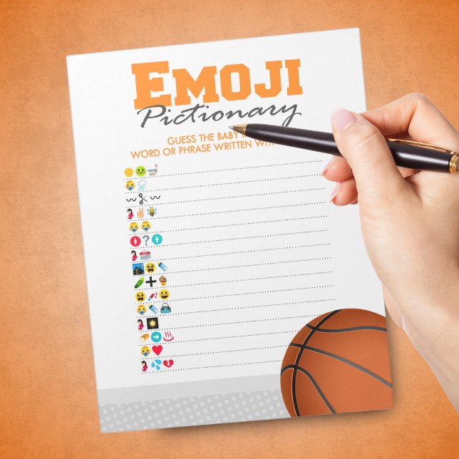 Bloc-note Pack de jeu de Pictionary Baby Shower Basketball E (Emoji Pictionary Basketball Baby Shower Game. Pack of 40 Games)