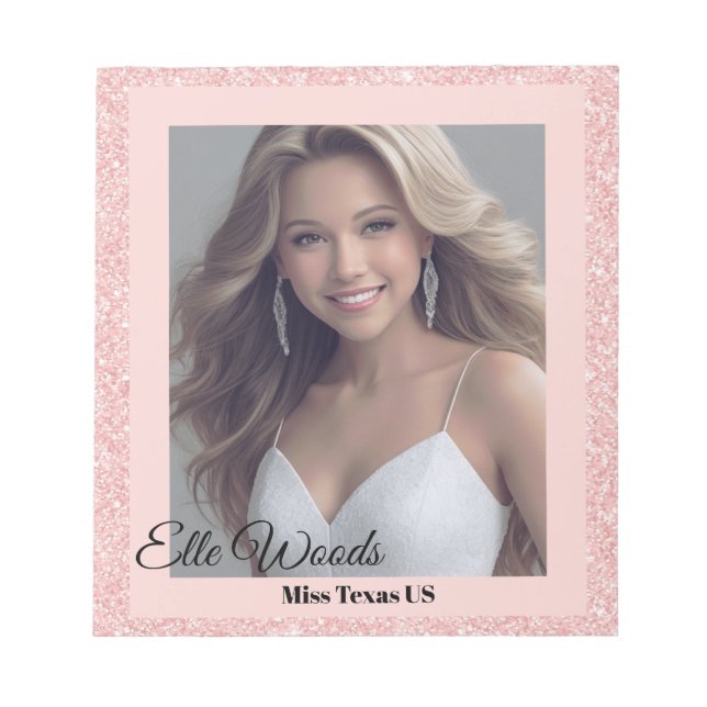 Bloc-note Pad autographe rose rose Glitz (Devant)