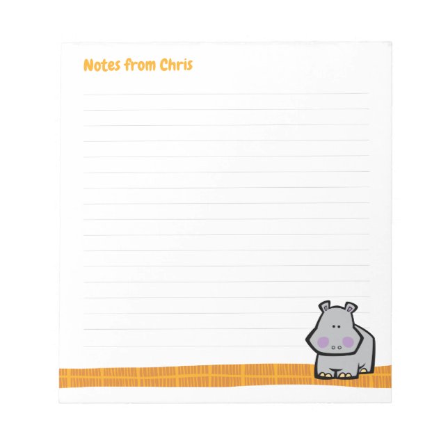 Bloc-note Pad de note Hippo Faune (Devant)