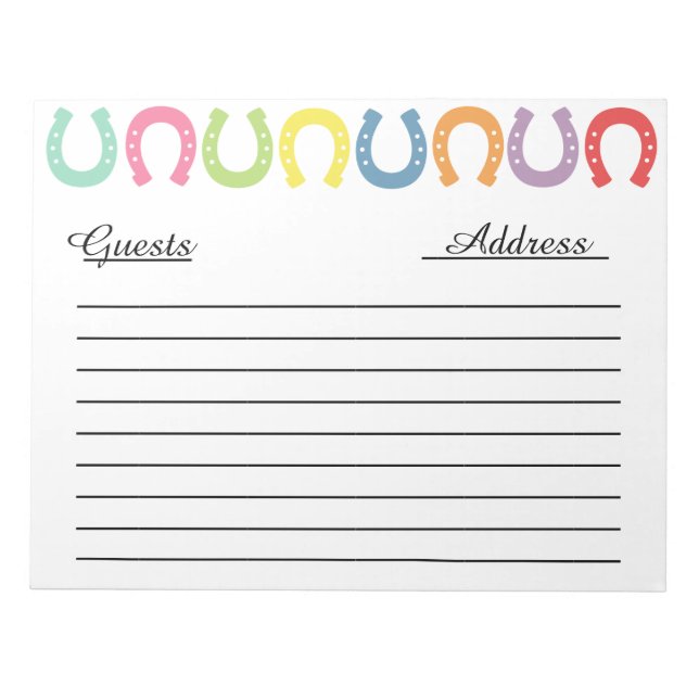 Bloc-note Pad de notes pour l'invité occidental/carnet de mé (Devant)