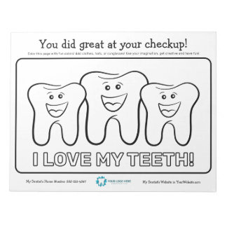 Bloc-note Page de coloriage dentaire pour enfants