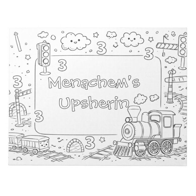 Bloc-note page de coloriage du train upsherin (Devant)