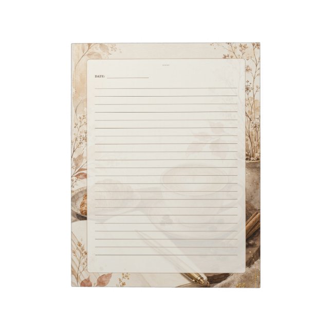 Bloc-note Page de pensées du matin (thème café) (Tourné)