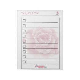 Bloc-note Page de planificateur de liste de tâches Rose Douc