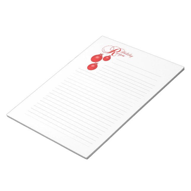 Bloc-note Pages accessoires de classeur de recettes de fêtes (Incliné)